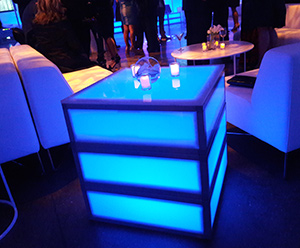LED Blue Cocktail Table.