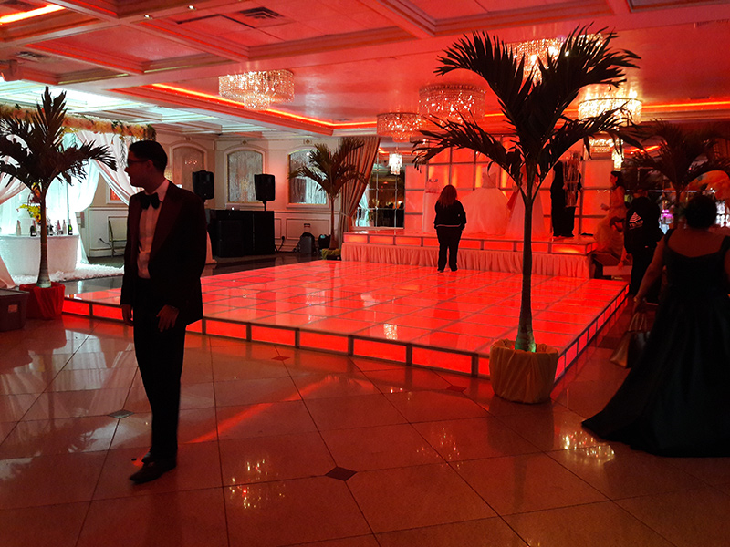 Glowing Red LED Dance Floor.